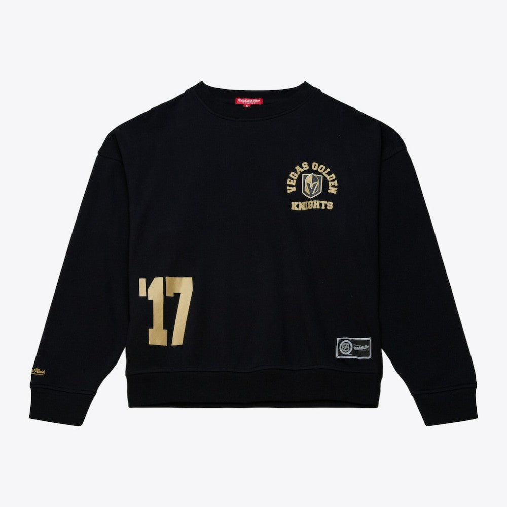 Vegas Golden Knights Mitchell & Ness Women's Crewneck Sweatshirt - Black - NHL