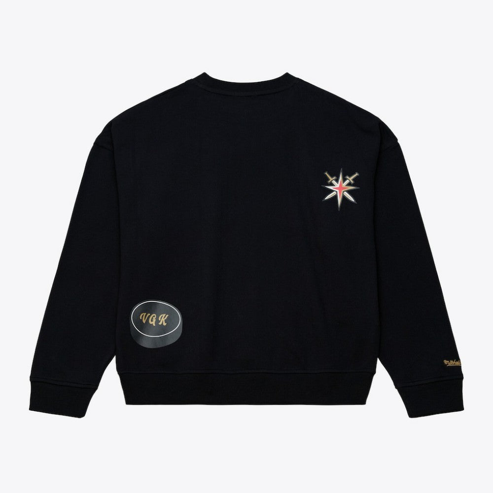 Vegas Golden Knights Mitchell & Ness Women's Crewneck Sweatshirt - Black - NHL