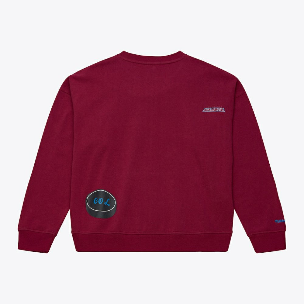 Colorado Avalanche Mitchell & Ness Women's Crewneck Sweatshirt - Maroon - NHL