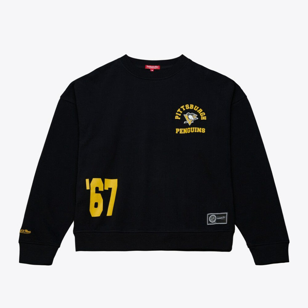 Pittsburgh Penguins Mitchell & Ness Women's Crewneck Sweatshirt - Black - NHL