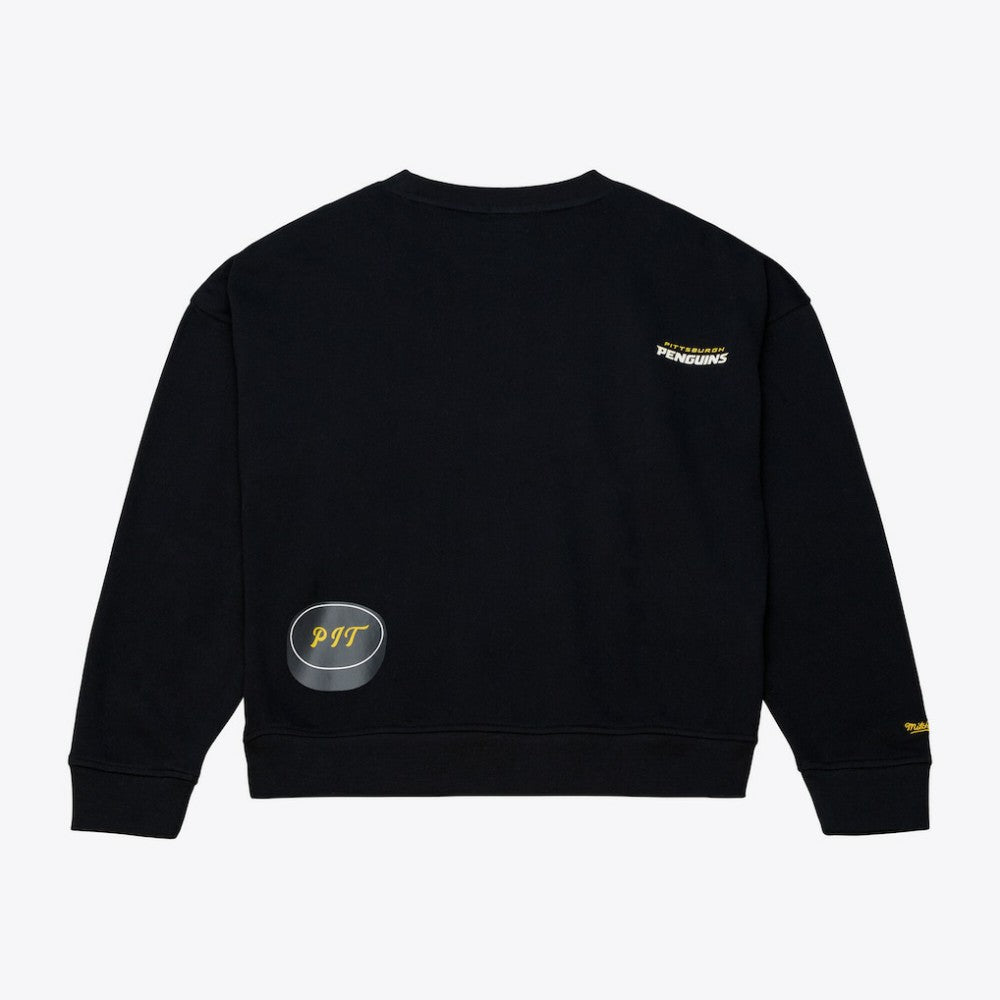 Pittsburgh Penguins Mitchell & Ness Women's Crewneck Sweatshirt - Black - NHL
