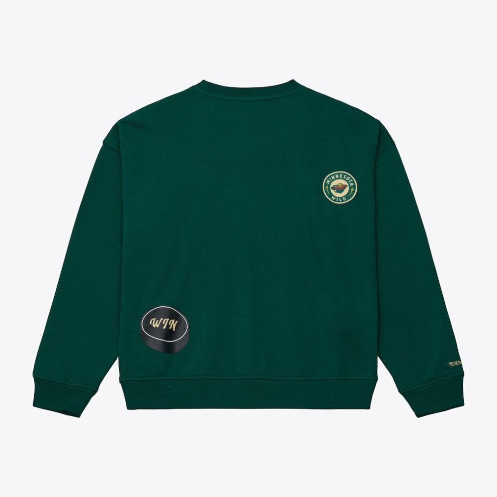 Minnesota Wild Mitchell & Ness Women's Crewneck Sweatshirt - Green - NHL
