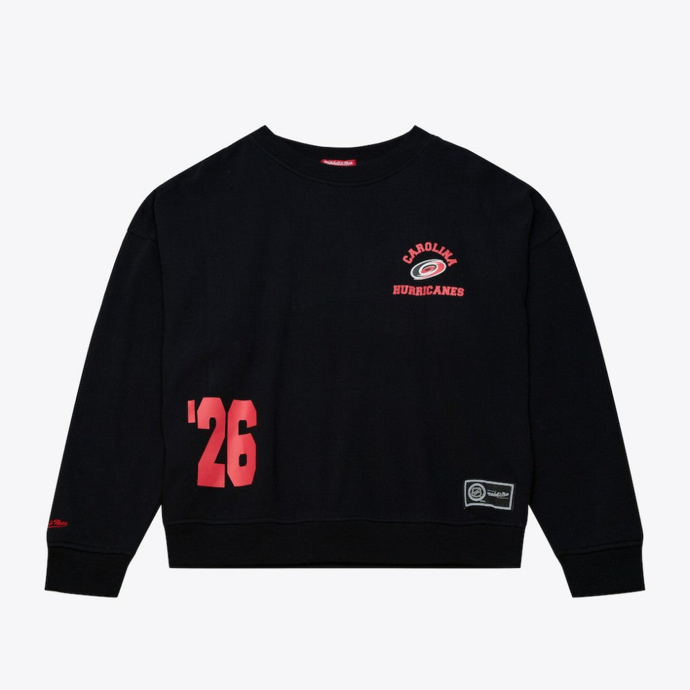 Carolina Hurricanes Mitchell & Ness Women's Crewneck Sweatshirt - Black - NHL