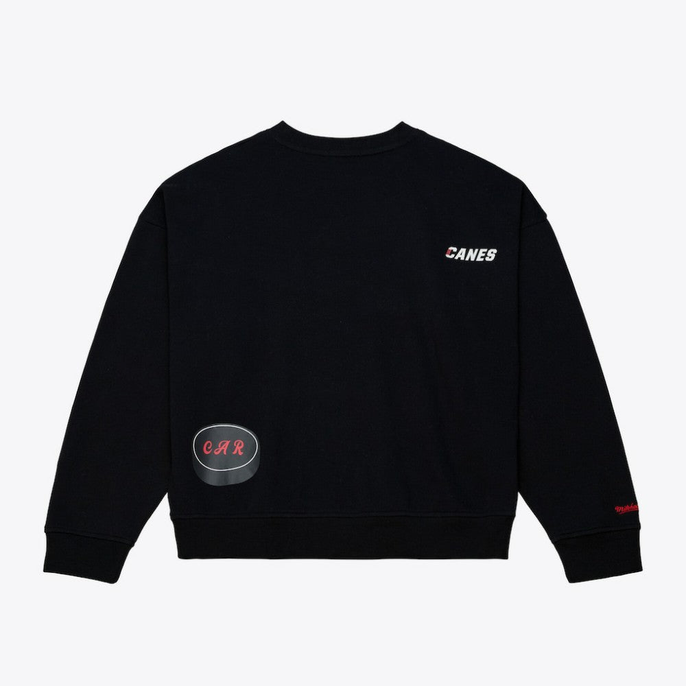 Carolina Hurricanes Mitchell & Ness Women's Crewneck Sweatshirt - Black - NHL