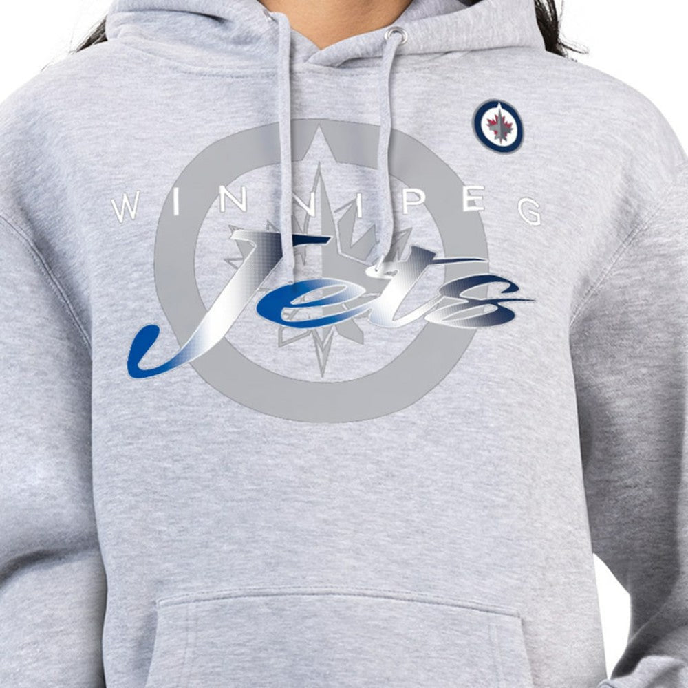 Winnipeg Jets G-III 4Her by Carl Banks Women's Shadow Logo Fleece Hoodie - Gray - NHL