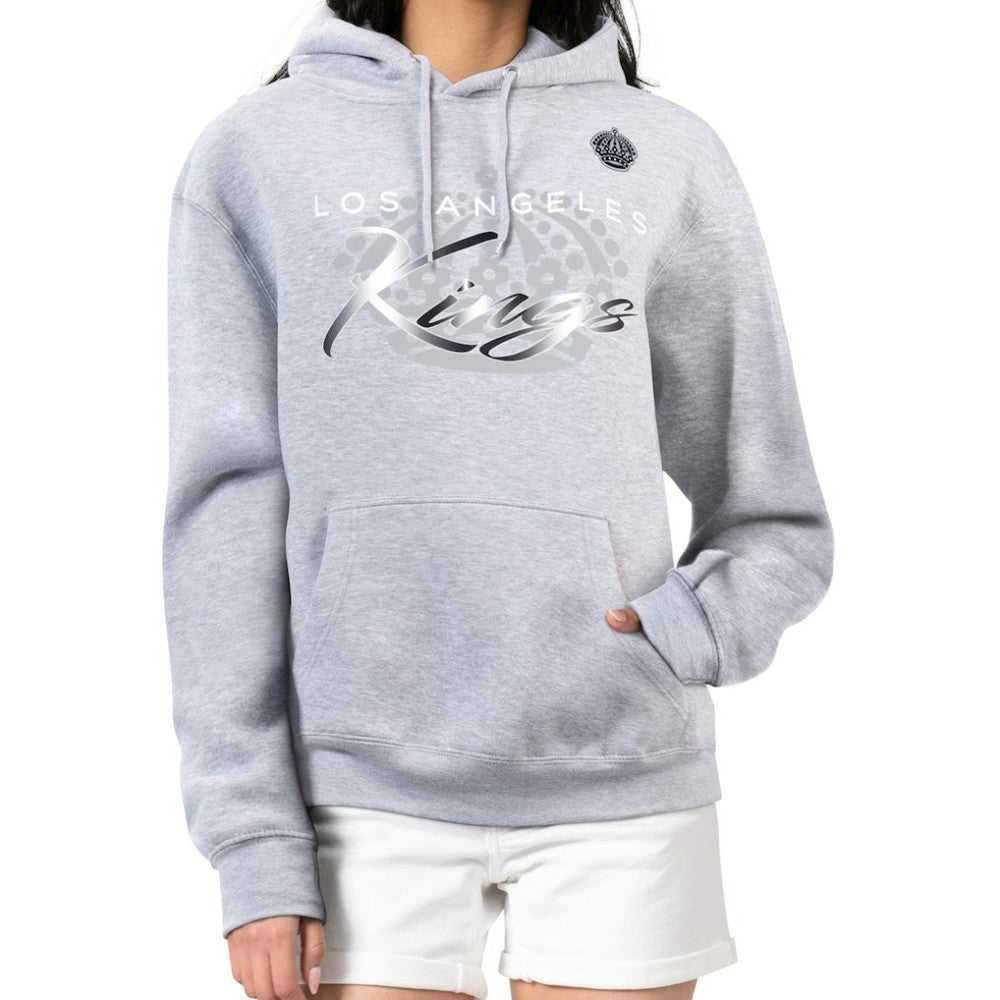 Los Angeles Kings G-III 4Her by Carl Banks Women's Shadow Logo Fleece Hoodie - Gray - NHL