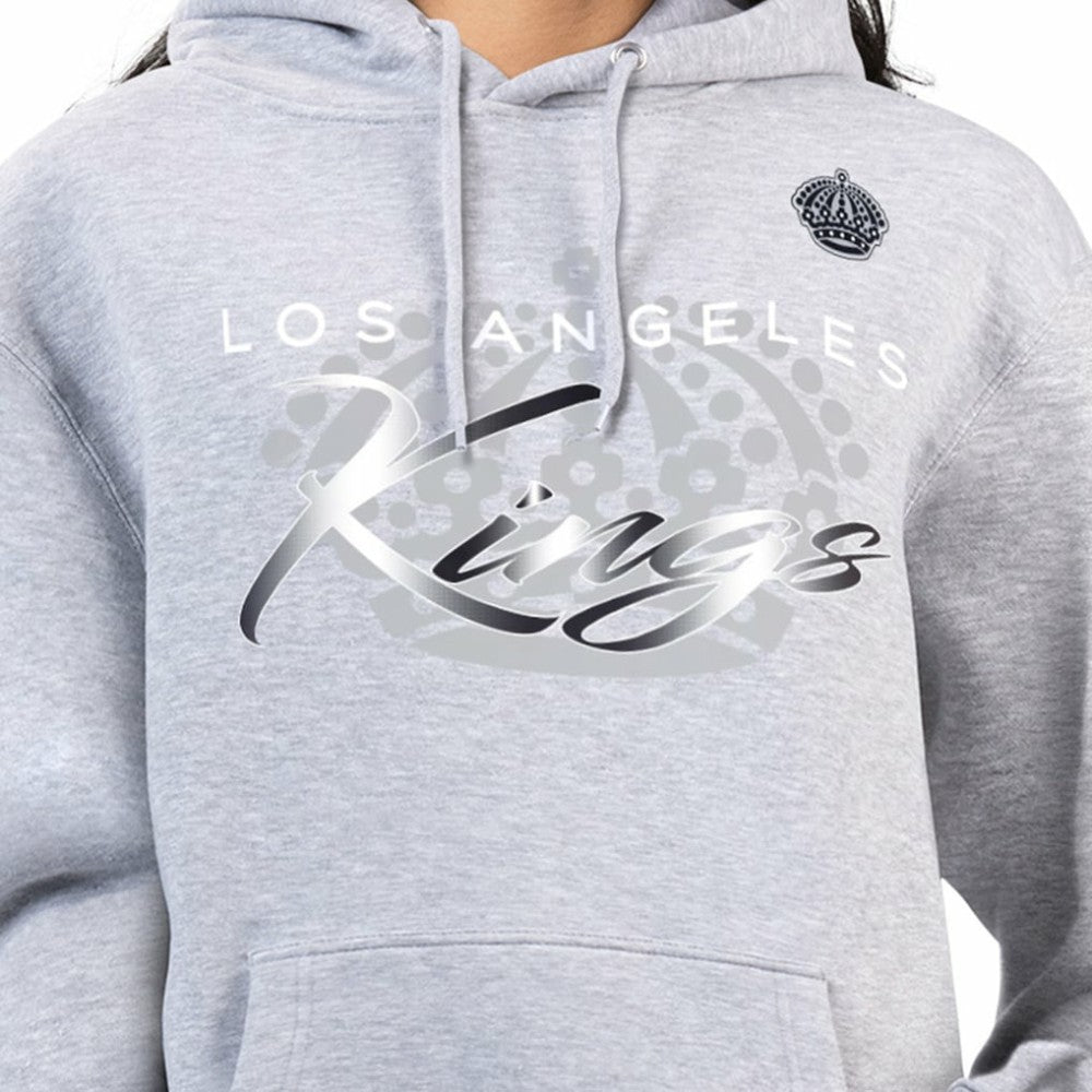 Los Angeles Kings G-III 4Her by Carl Banks Women's Shadow Logo Fleece Hoodie - Gray - NHL