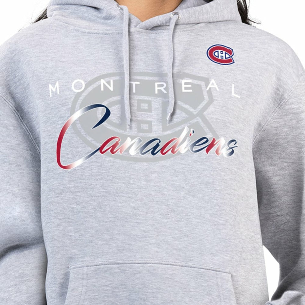 Montreal Canadiens G-III 4Her by Carl Banks Women's Shadow Logo Fleece Hoodie - Gray - NHL