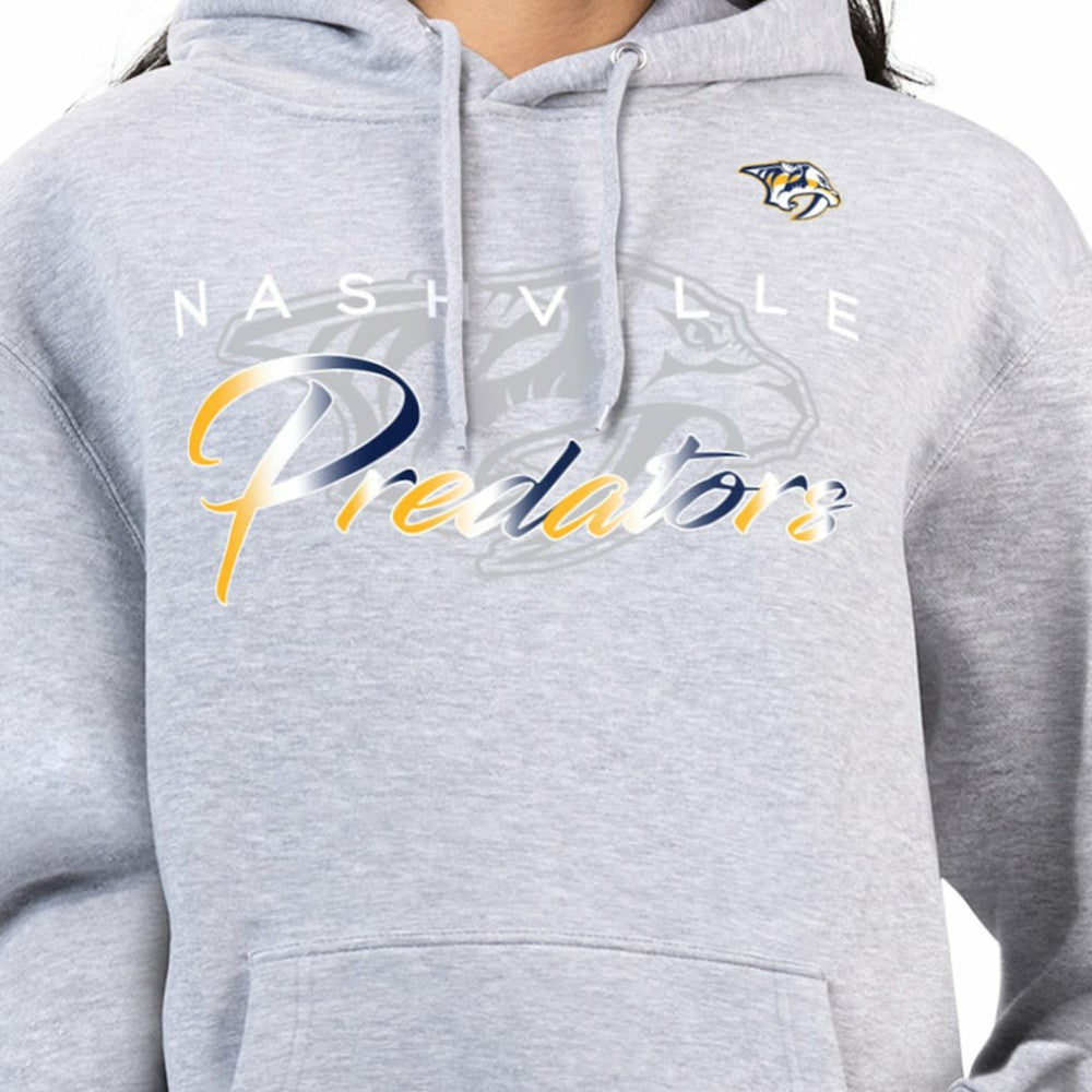 Nashville Predators G-III 4Her by Carl Banks Women's Shadow Logo Fleece Hoodie - Gray - NHL