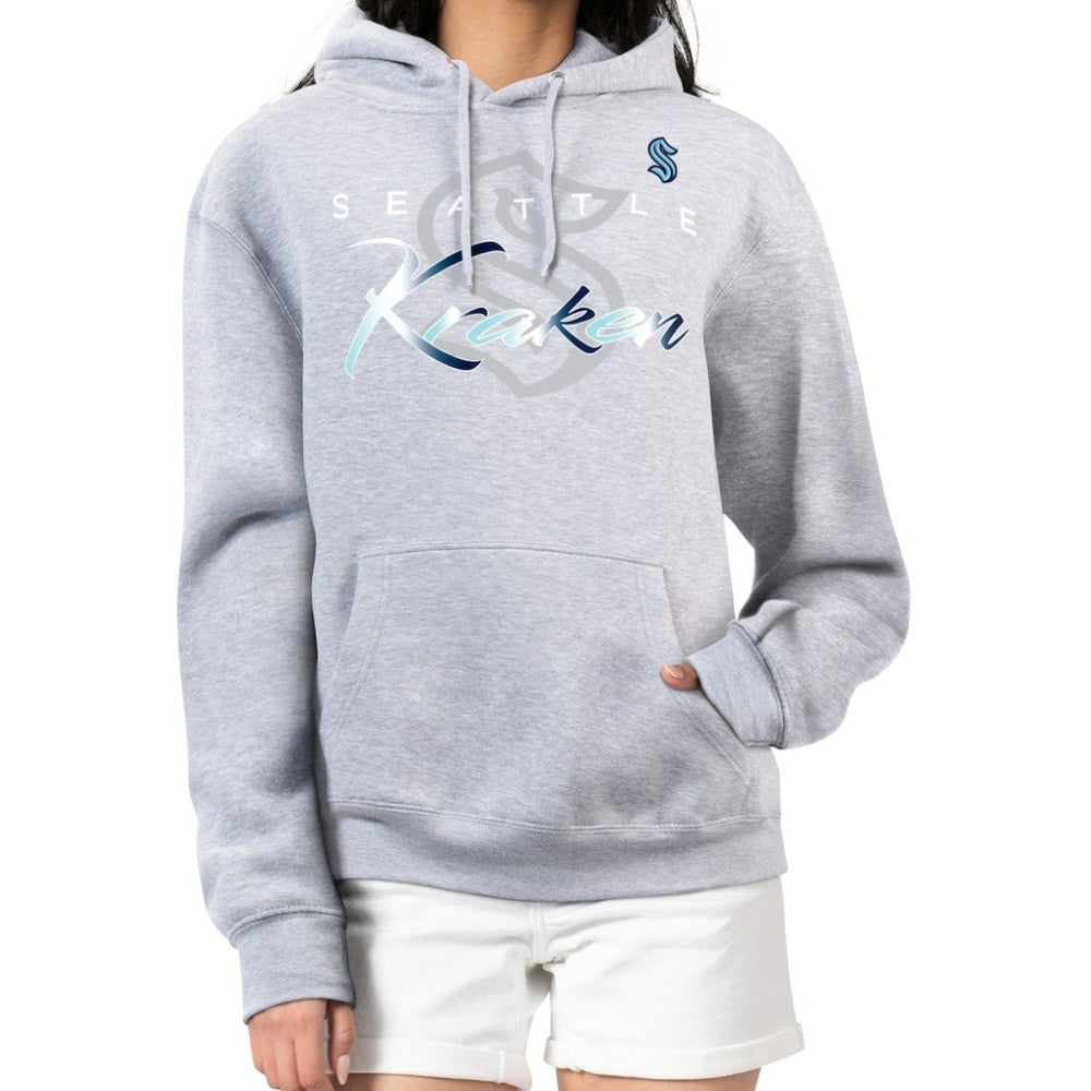 Seattle Kraken G-III 4Her by Carl Banks Women's Shadow Logo Fleece Hoodie - Gray - NHL
