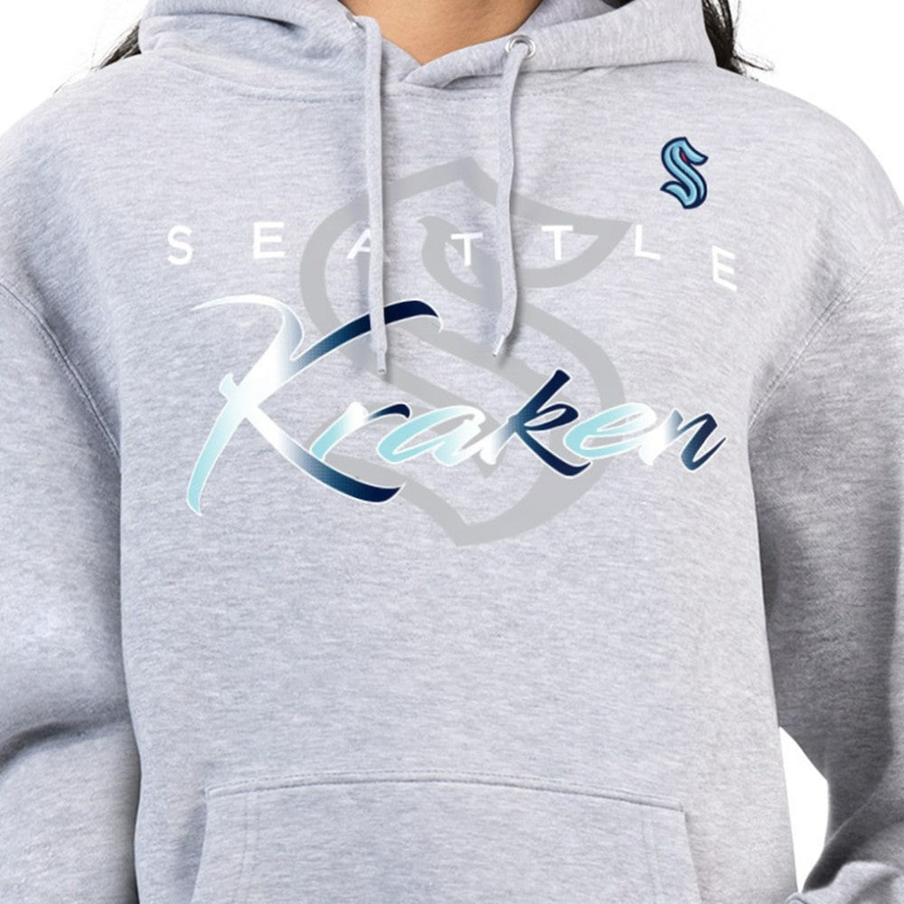 Seattle Kraken G-III 4Her by Carl Banks Women's Shadow Logo Fleece Hoodie - Gray - NHL