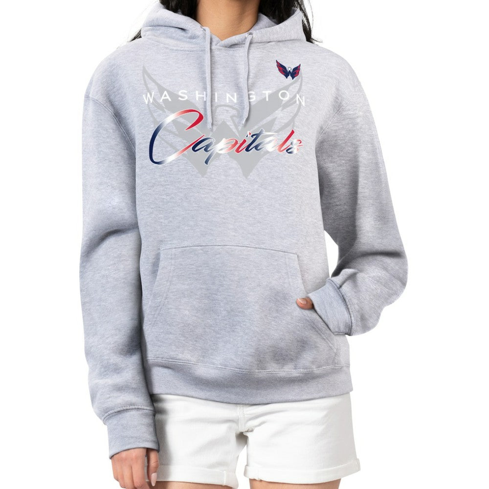 Washington Capitals G-III 4Her by Carl Banks Women's Shadow Logo Fleece Hoodie - Gray - NHL