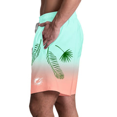 Miami Dolphins Margaritaville Sunset On The Beach Swim Shorts Aqua | NFL