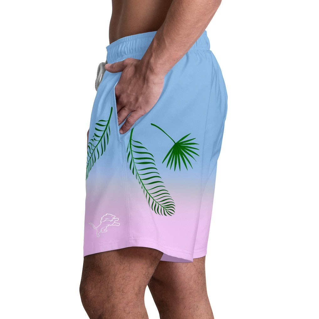 Detroit Lions Margaritaville Sunset On The Beach Swim Shorts Light Blue | NFL