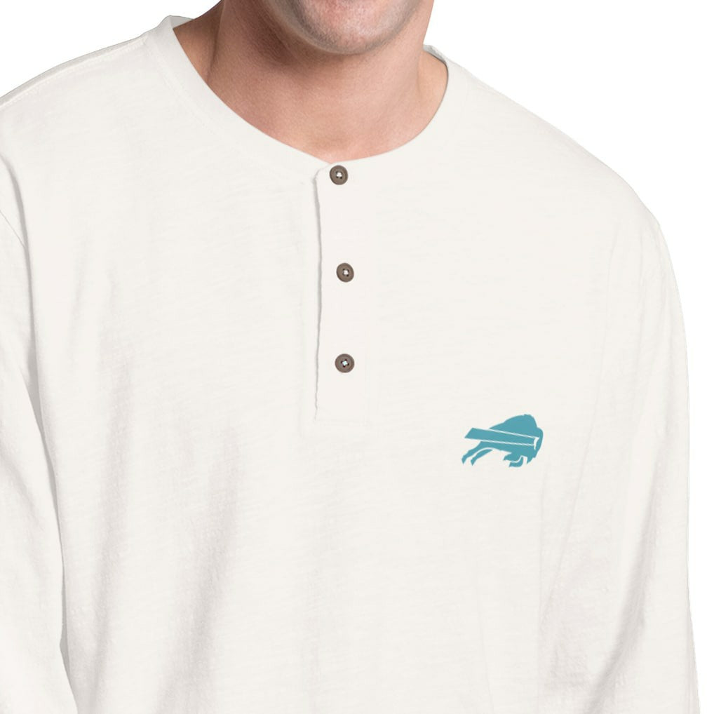 Buffalo Bills Margaritaville Island Reserve Long Sleeve Slub Henley Shirt White/Light Blue | NFL