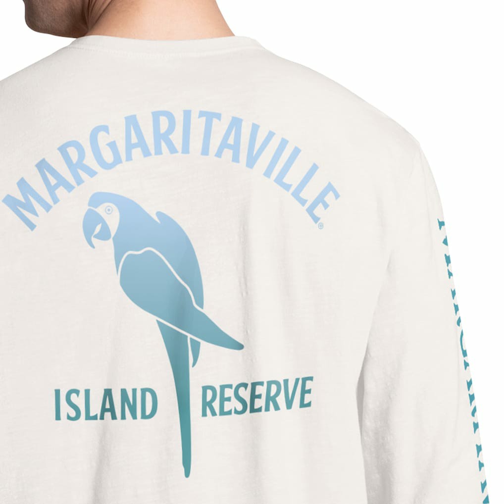 Green Bay Packers Margaritaville Island Reserve Long Sleeve Slub Henley Shirt White/Light Blue | NFL