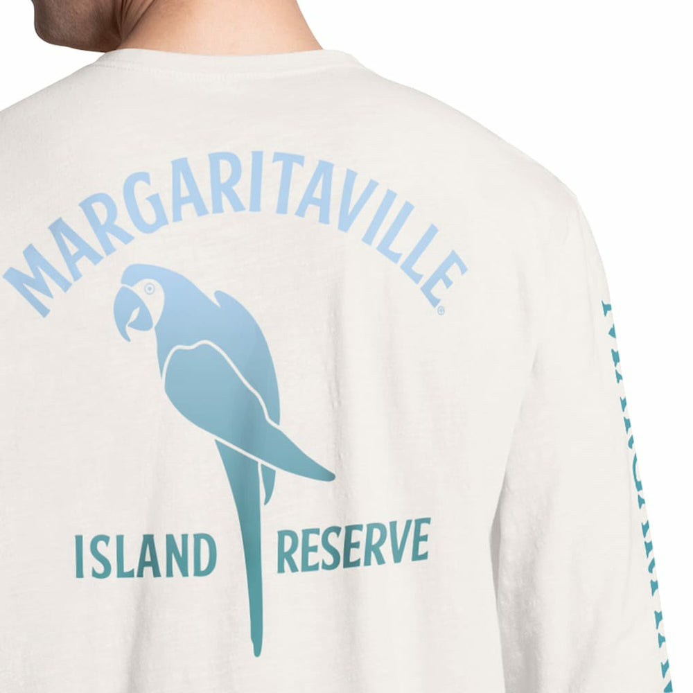 Green Bay Packers Margaritaville Island Reserve Long Sleeve Slub Henley Shirt White/Light Blue | NFL