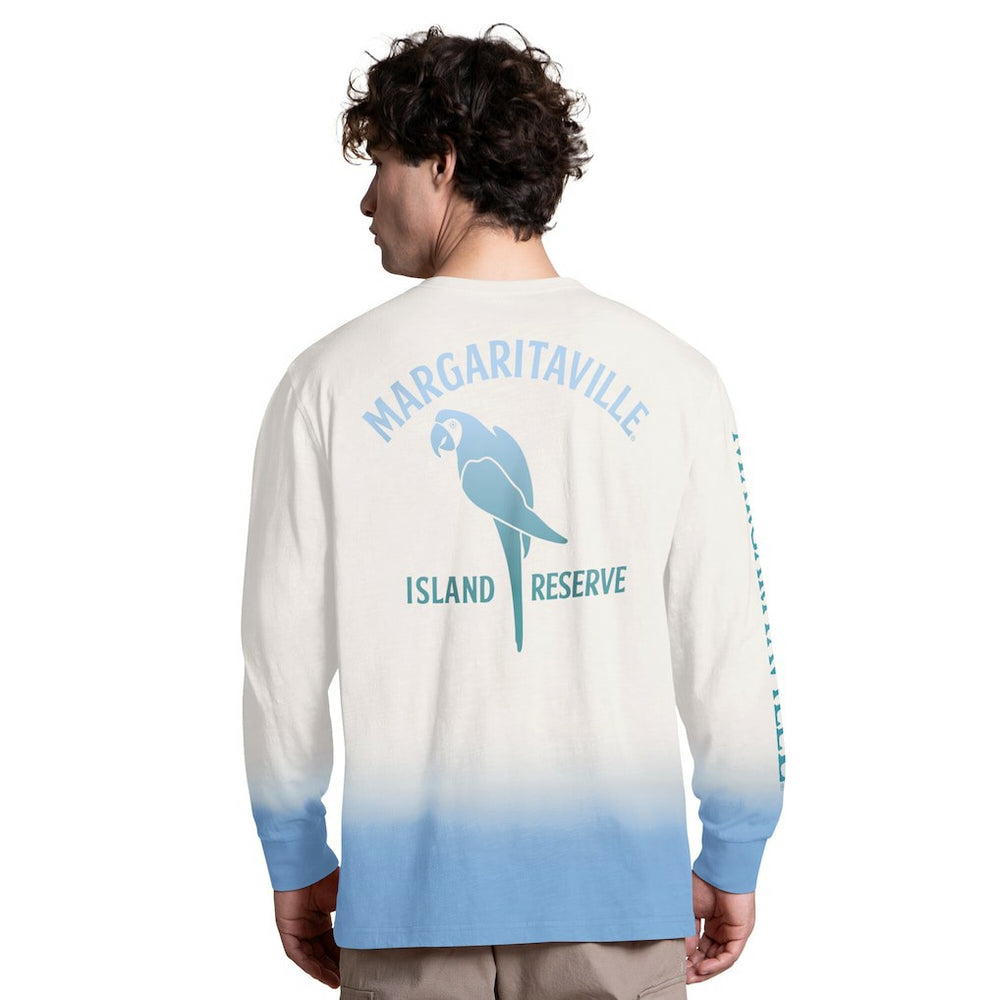Philadelphia Eagles Margaritaville Island Reserve Long Sleeve Slub Henley Shirt White/Light Blue | NFL