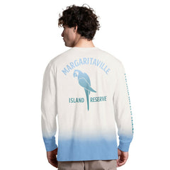 Philadelphia Eagles Margaritaville Island Reserve Long Sleeve Slub Henley Shirt White/Light Blue | NFL