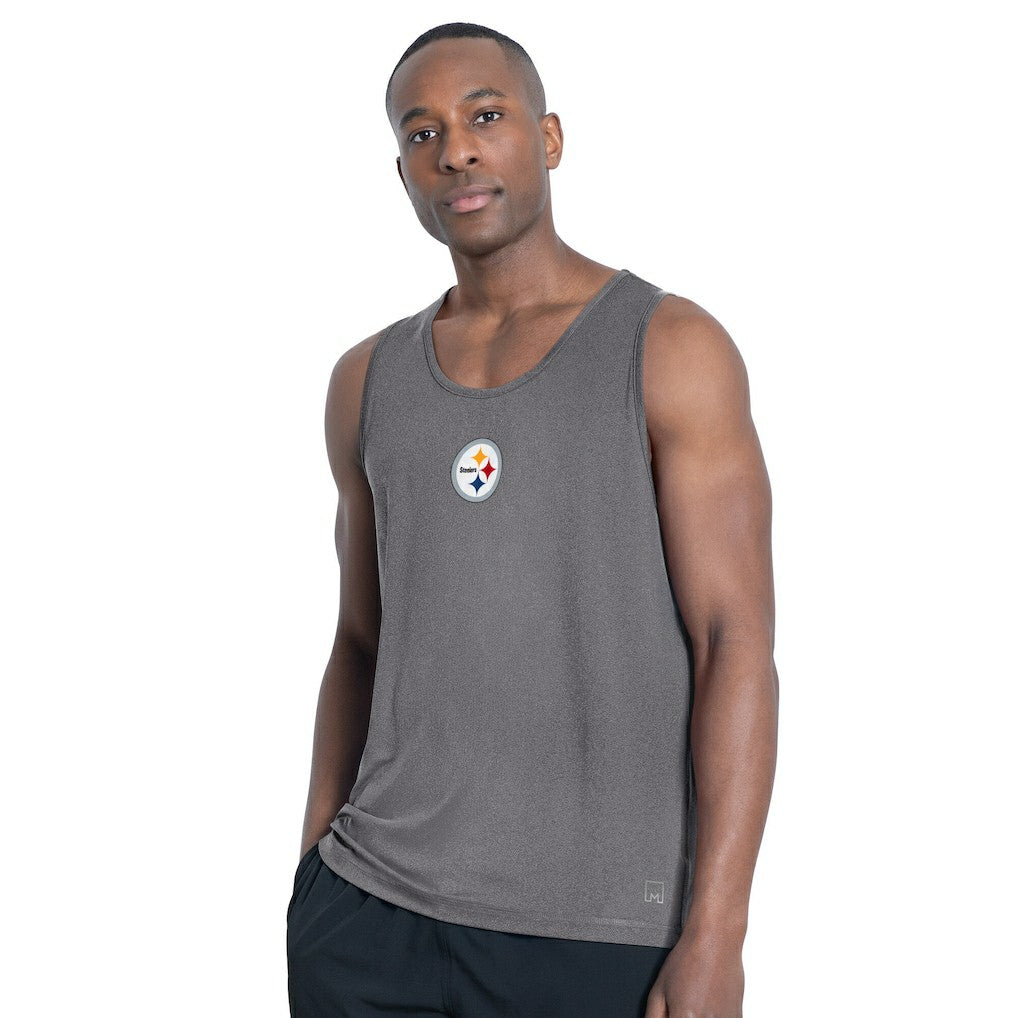 Pittsburgh Steelers MSX by Michael Strahan Energy Tank Top Charcoal | NFL