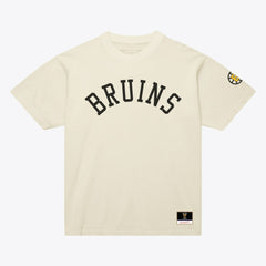 Boston Bruins Mitchell & Ness Unisex Arched Team T-Shirt - Cream - NHL