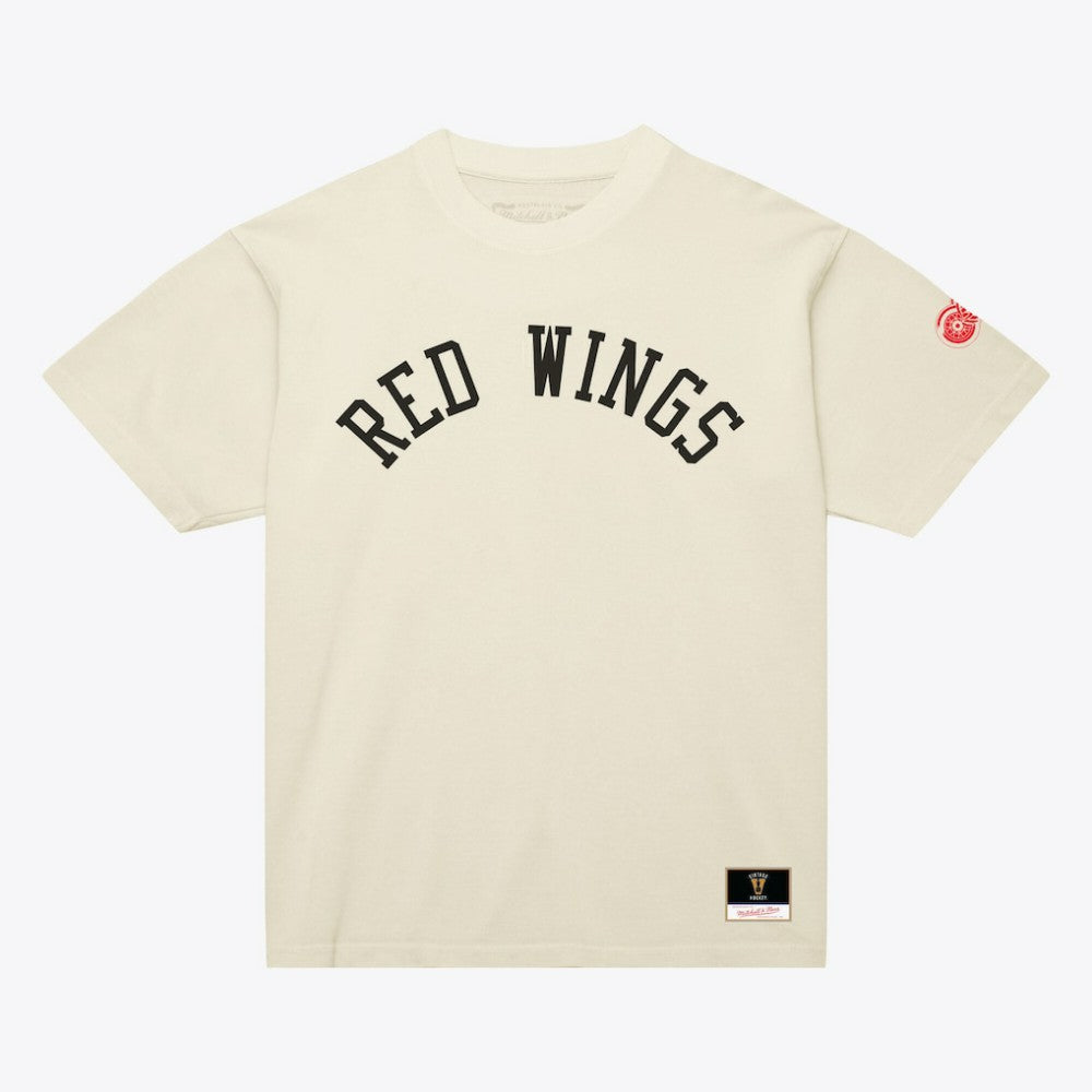 Detroit Red Wings Mitchell & Ness Unisex Arched Team T-Shirt - Cream - NHL