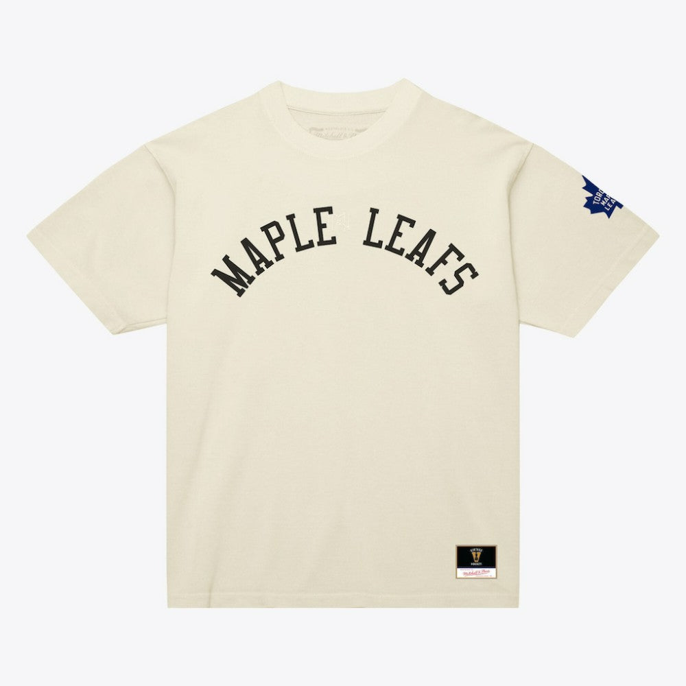 Toronto Maple Leafs Mitchell & Ness Unisex Arched Team T-Shirt - Cream - NHL