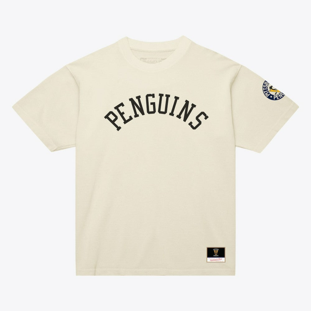 Pittsburgh Penguins Mitchell & Ness Unisex Arched Team T-Shirt - Cream - NHL