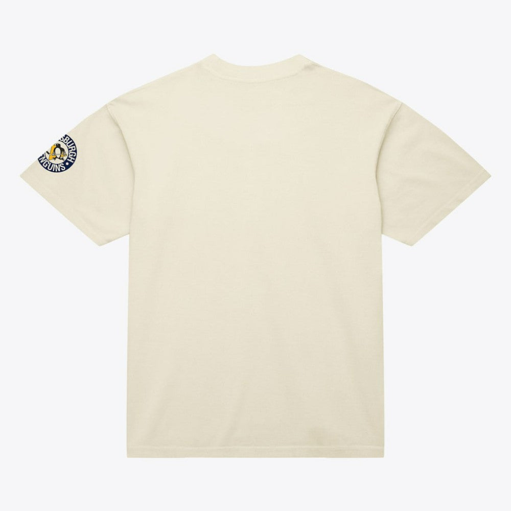 Pittsburgh Penguins Mitchell & Ness Unisex Arched Team T-Shirt - Cream - NHL