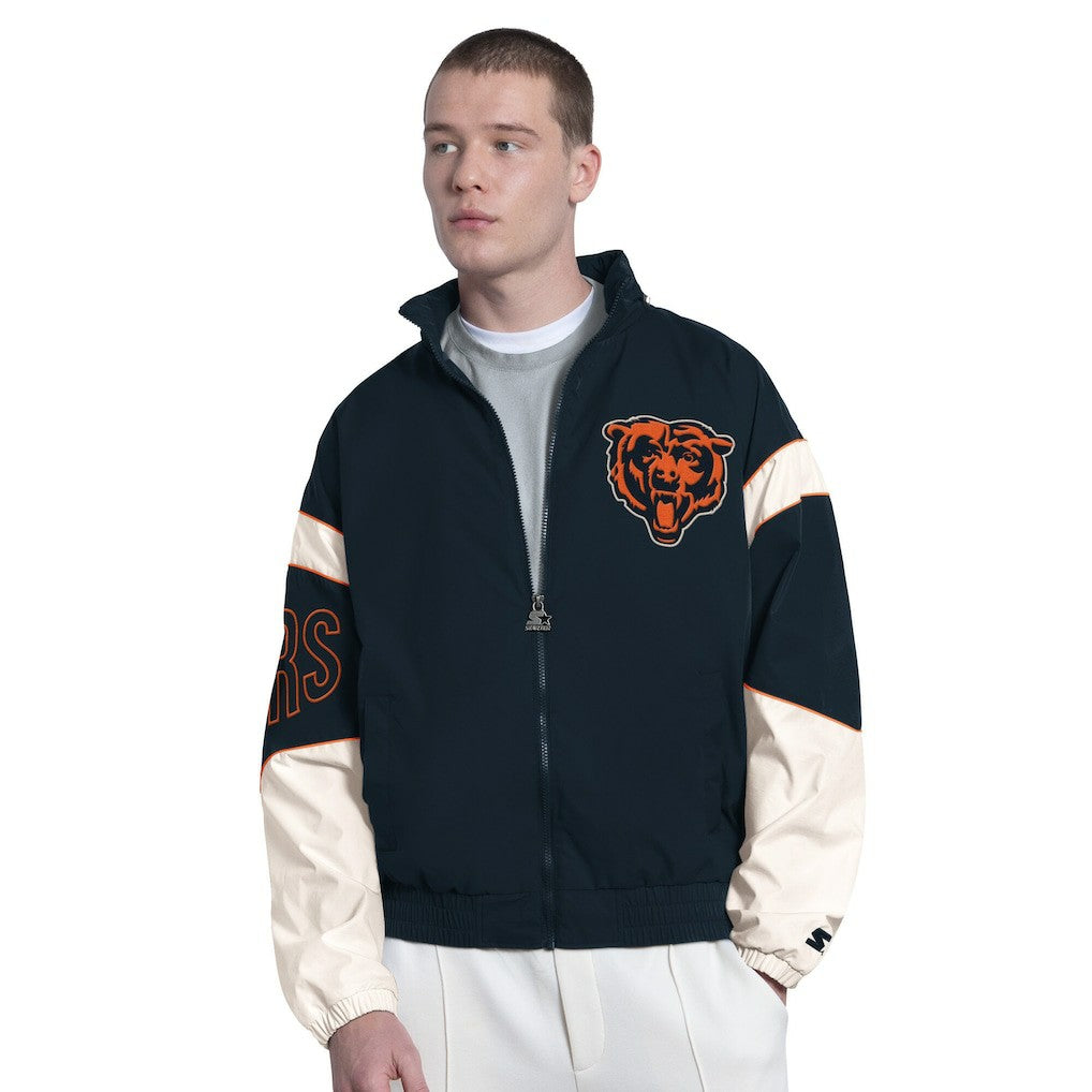 Chicago Bears Starter The Gust Full-Zip Hooded Jacket Navy | NFL