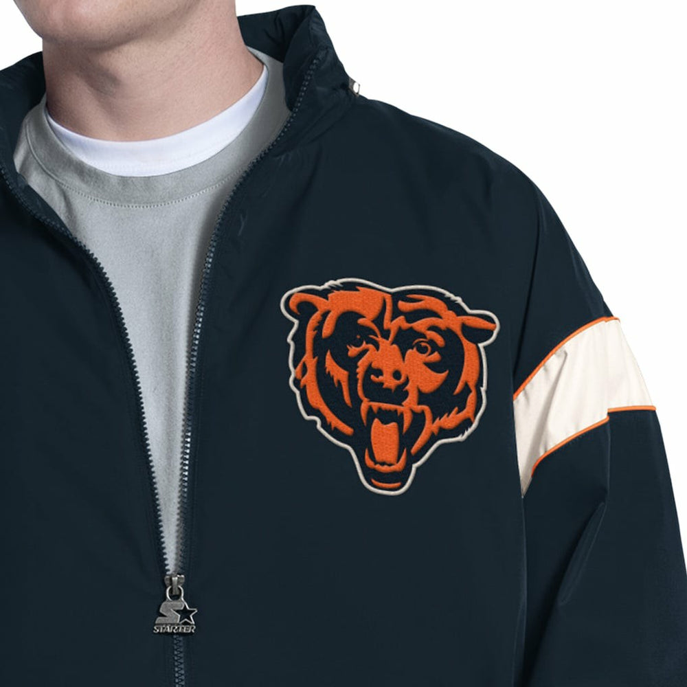 Chicago Bears Starter The Gust Full-Zip Hooded Jacket Navy | NFL