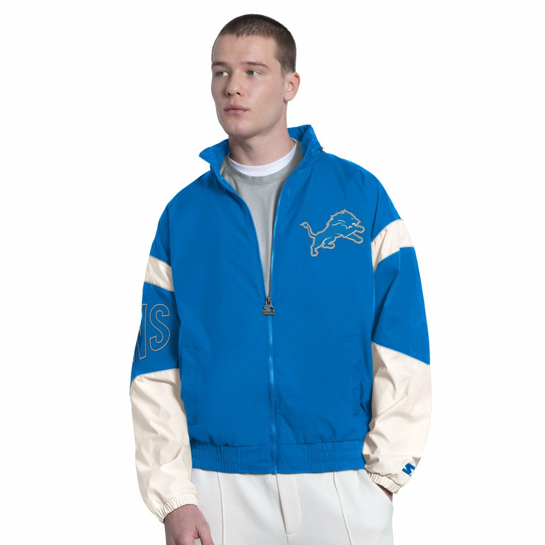 Detroit Lions Starter The Gust Full-Zip Hooded Jacket Blue | NFL