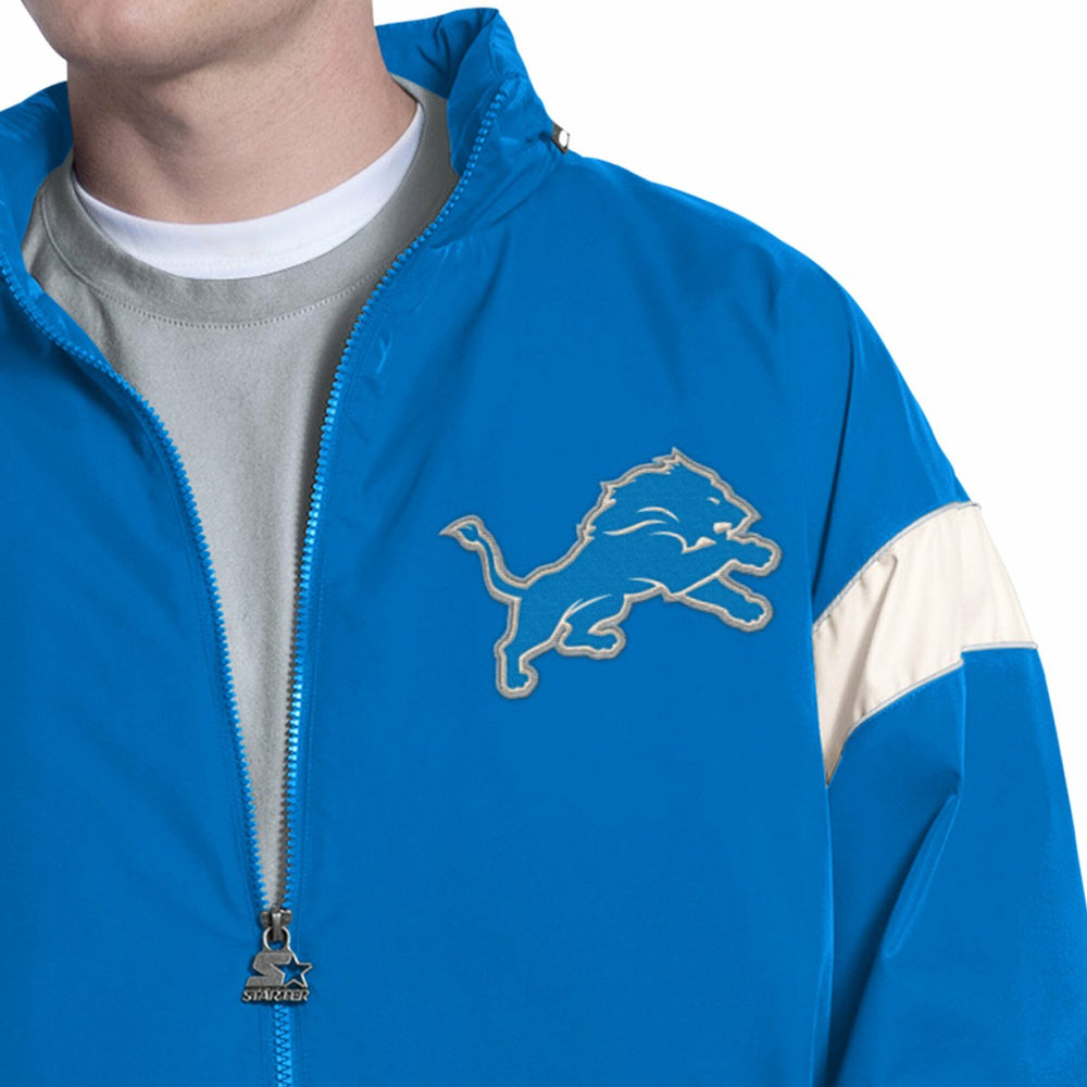 Detroit Lions Starter The Gust Full-Zip Hooded Jacket Blue | NFL
