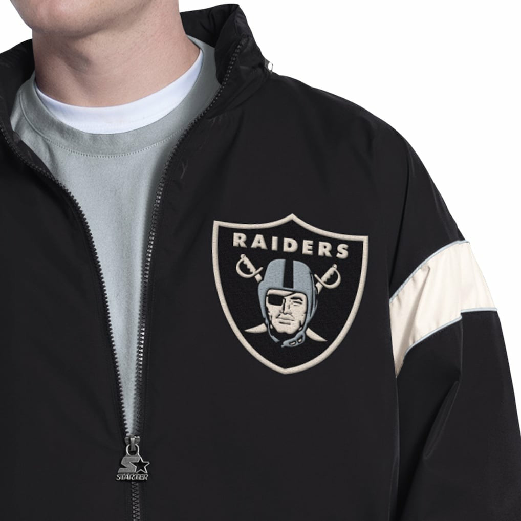 Las Vegas Raiders Starter The Gust Full-Zip Hooded Jacket Black | NFL