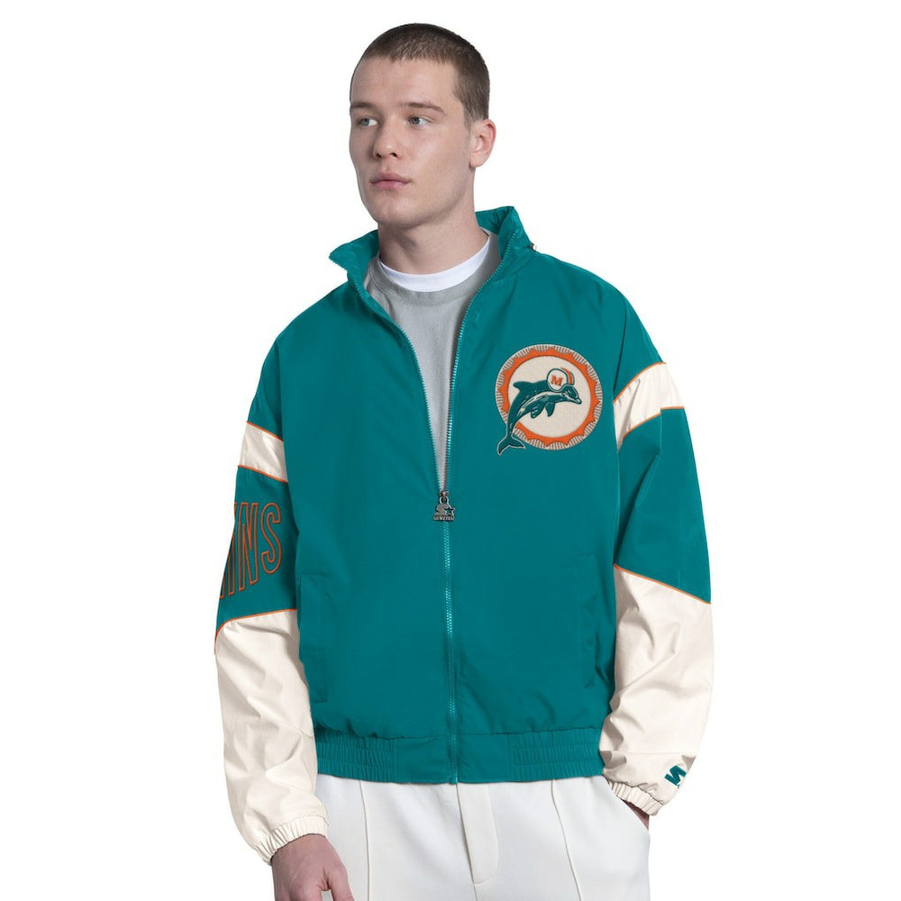 Miami Dolphins Starter The Gust Full-Zip Hooded Jacket Aqua | NFL