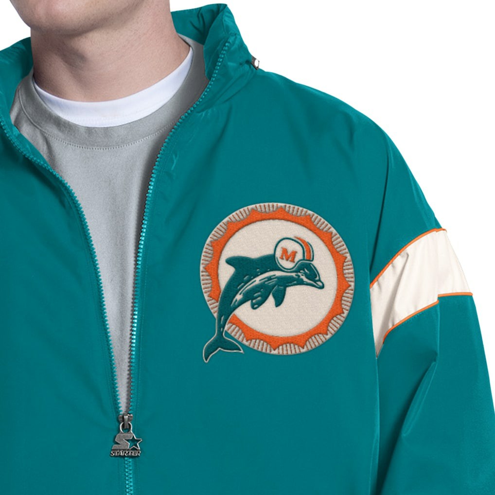 Miami Dolphins Starter The Gust Full-Zip Hooded Jacket Aqua | NFL