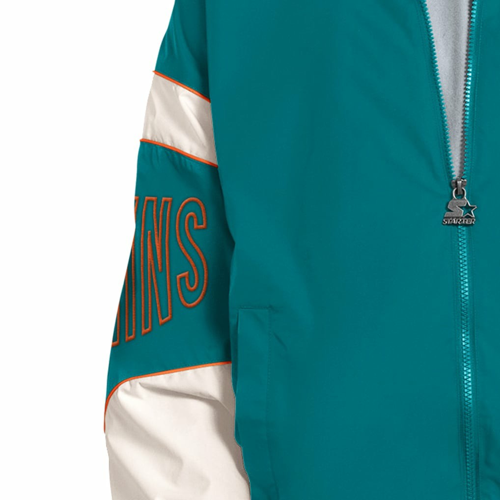 Miami Dolphins Starter The Gust Full-Zip Hooded Jacket Aqua | NFL