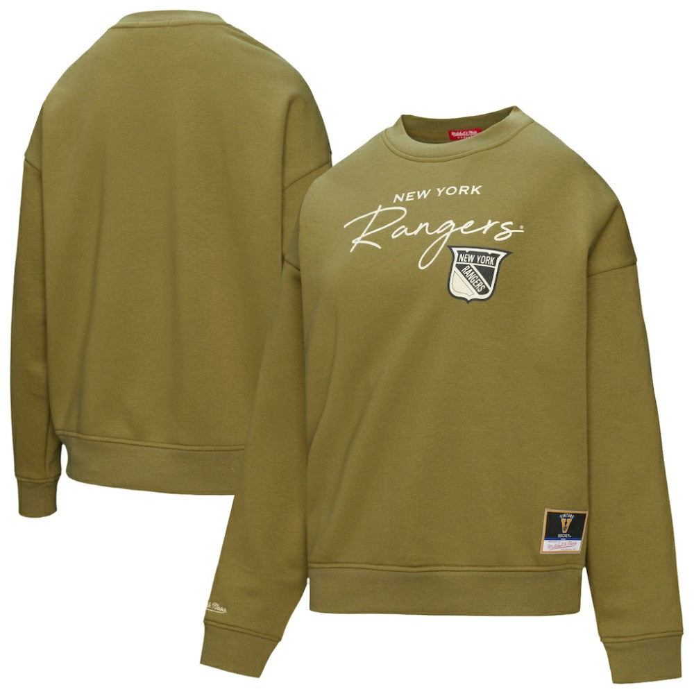 New York Rangers Mitchell & Ness Women's Fleece Sweatshirt - Hunter Green - NHL