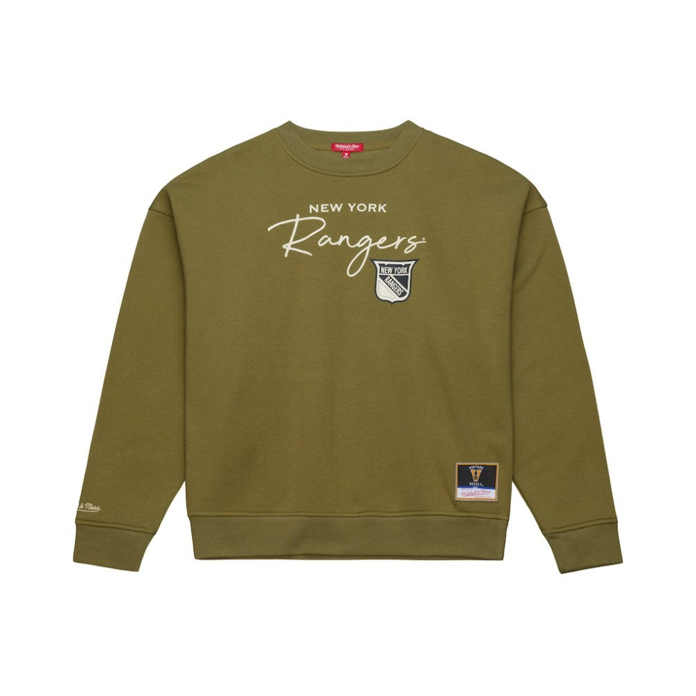 New York Rangers Mitchell & Ness Women's Fleece Sweatshirt - Hunter Green - NHL