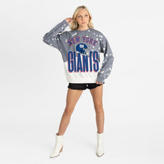 New York Giants Gameday Couture Women's Arch Rivals Faded Wash Sweatshirt Gray | NFL