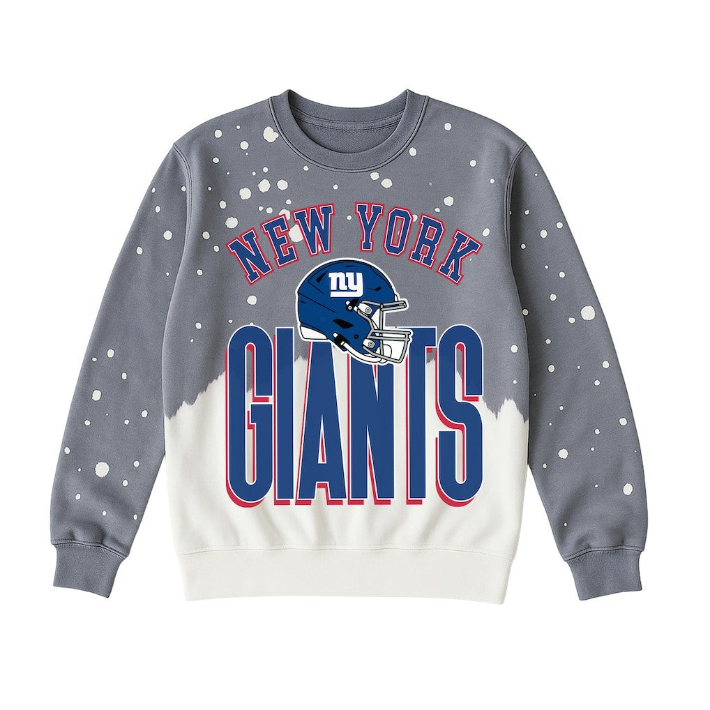 New York Giants Gameday Couture Women's Arch Rivals Faded Wash Sweatshirt Gray | NFL