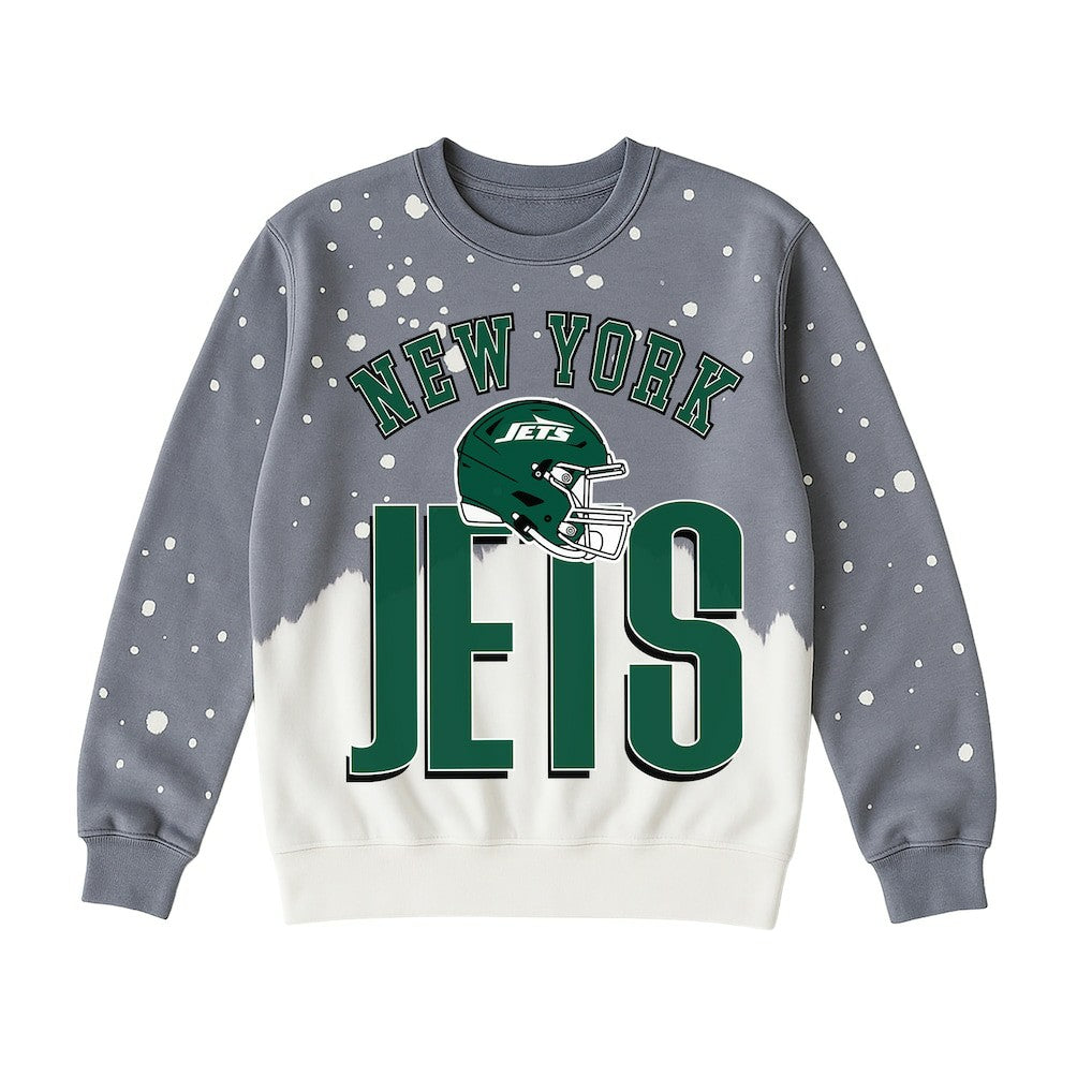 New York Jets Gameday Couture Women's Arch Rivals Faded Wash Sweatshirt Gray | NFL