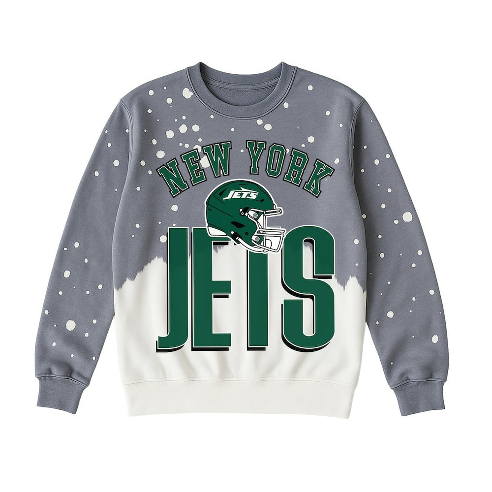 New York Jets Gameday Couture Women's Arch Rivals Faded Wash Sweatshirt Gray | NFL