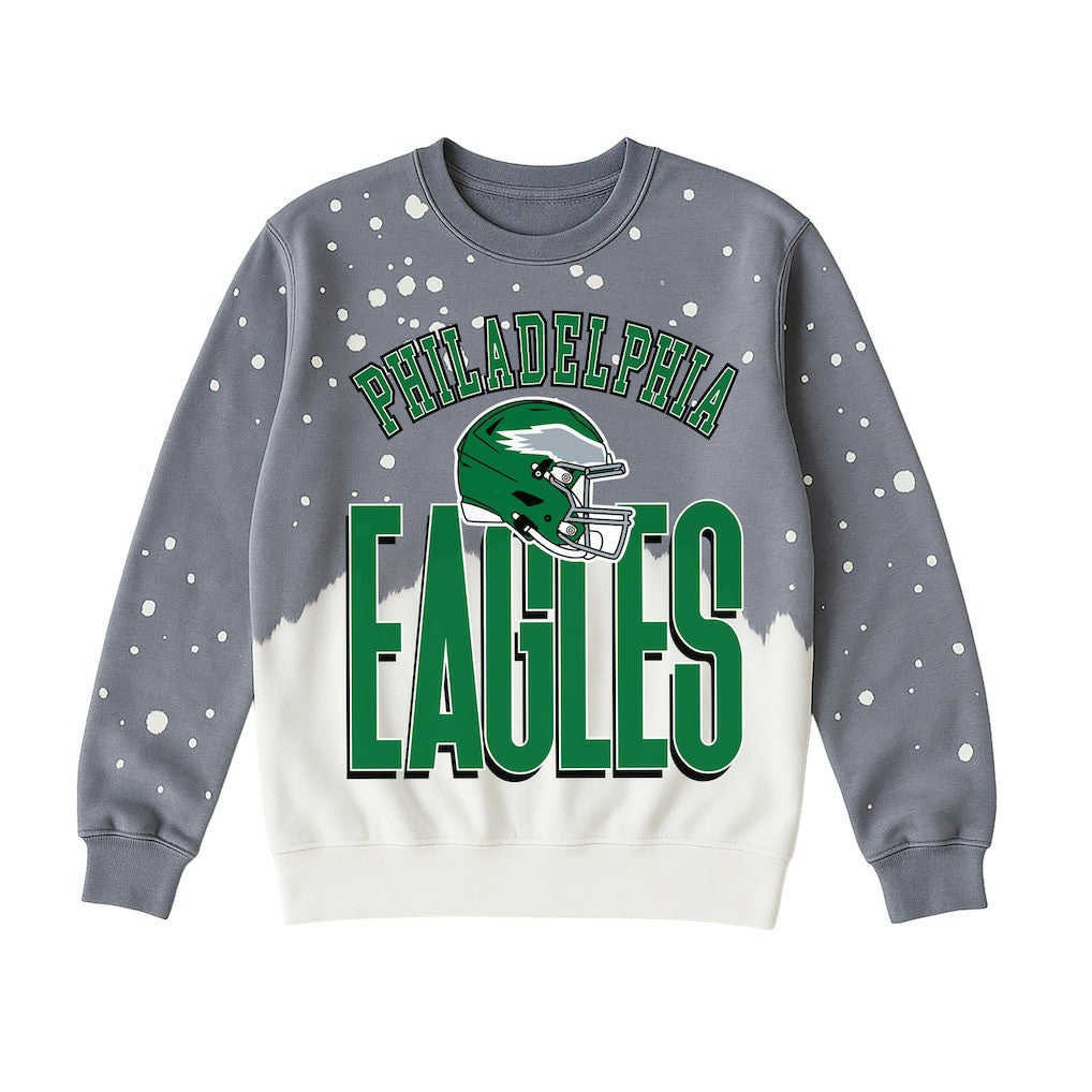 Philadelphia Eagles Gameday Couture Women's Arch Rivals Faded Wash Sweatshirt Gray | NFL