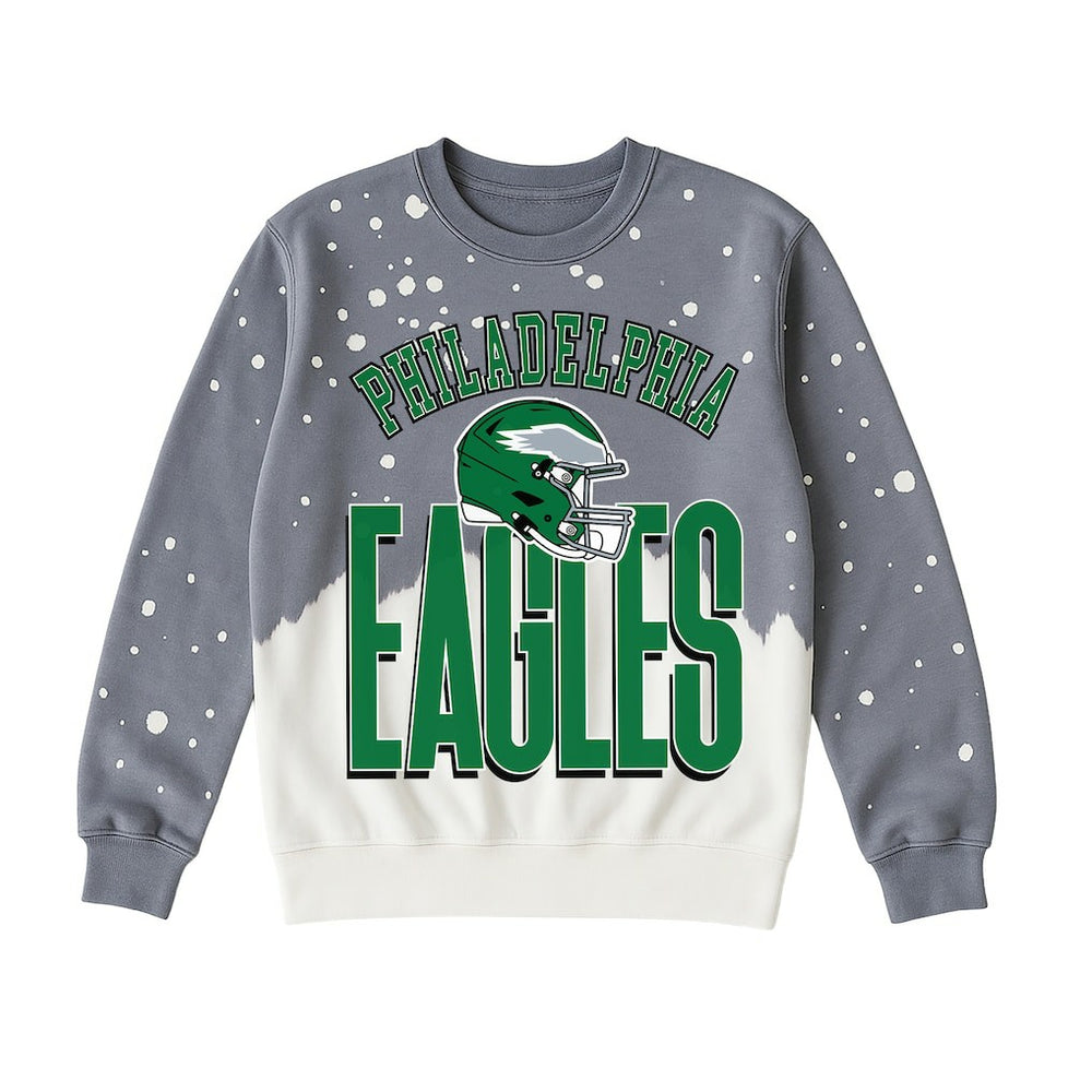Philadelphia Eagles Gameday Couture Women's Arch Rivals Faded Wash Sweatshirt Gray | NFL