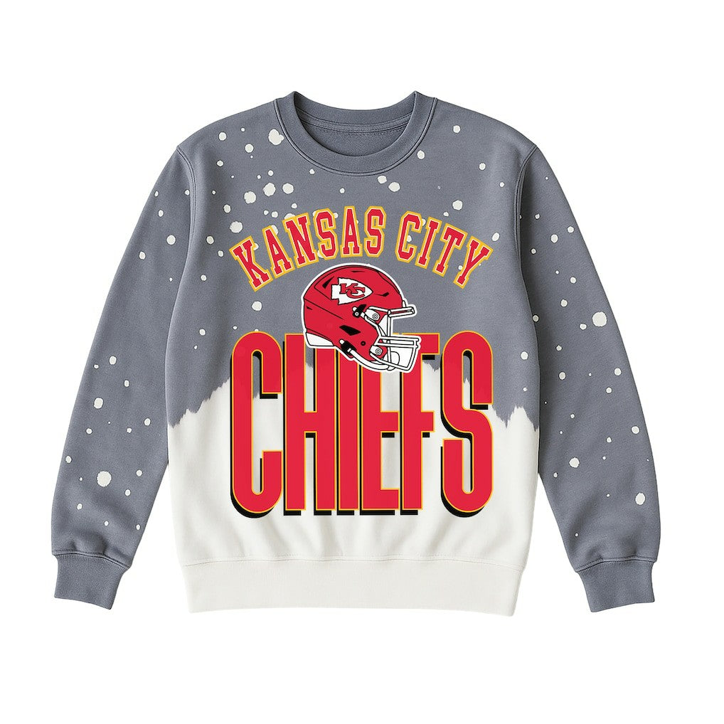 Kansas City Chiefs Gameday Couture Women's Arch Rivals Faded Wash Sweatshirt Gray | NFL