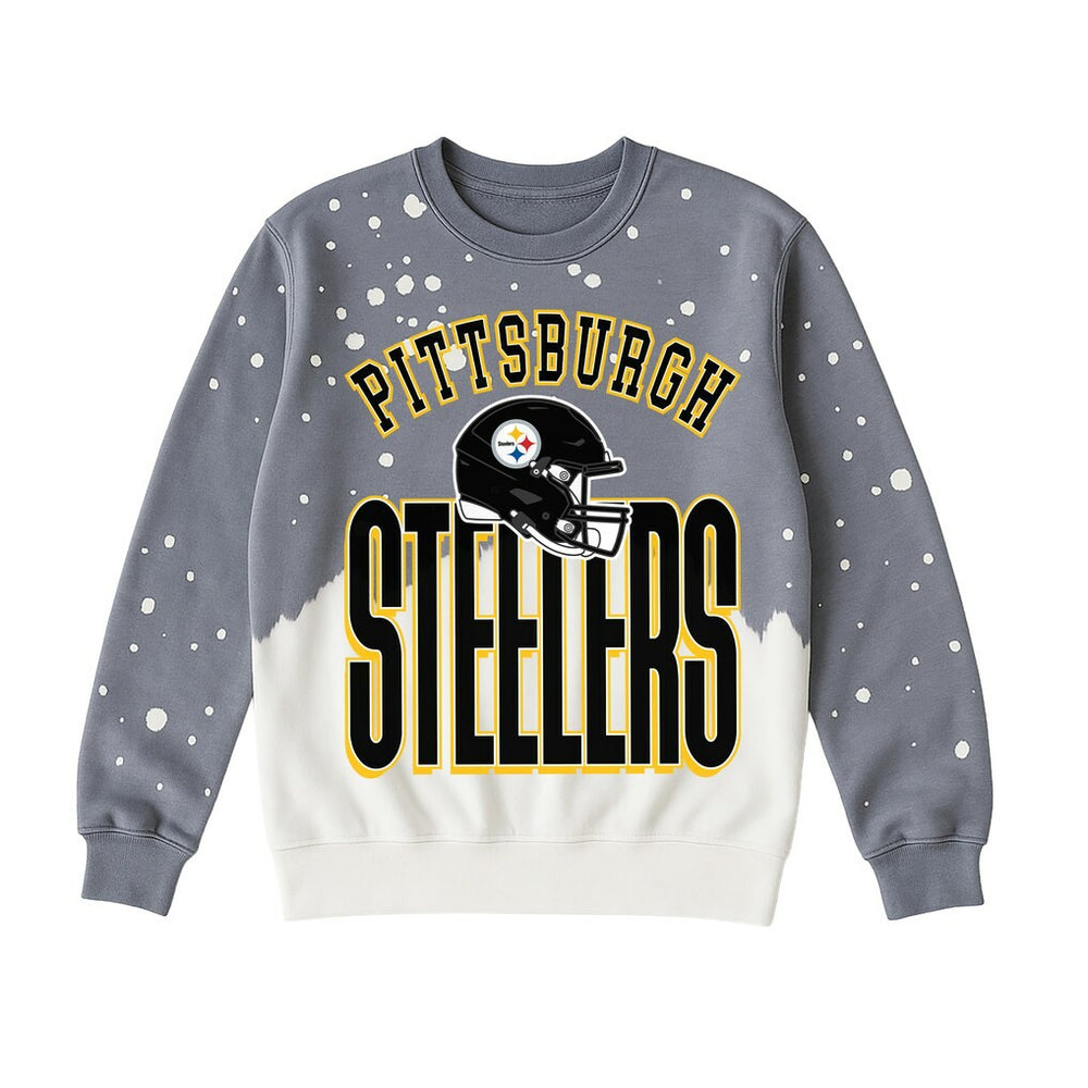 Pittsburgh Steelers Gameday Couture Women's Arch Rivals Faded Wash Sweatshirt Gray | NFL