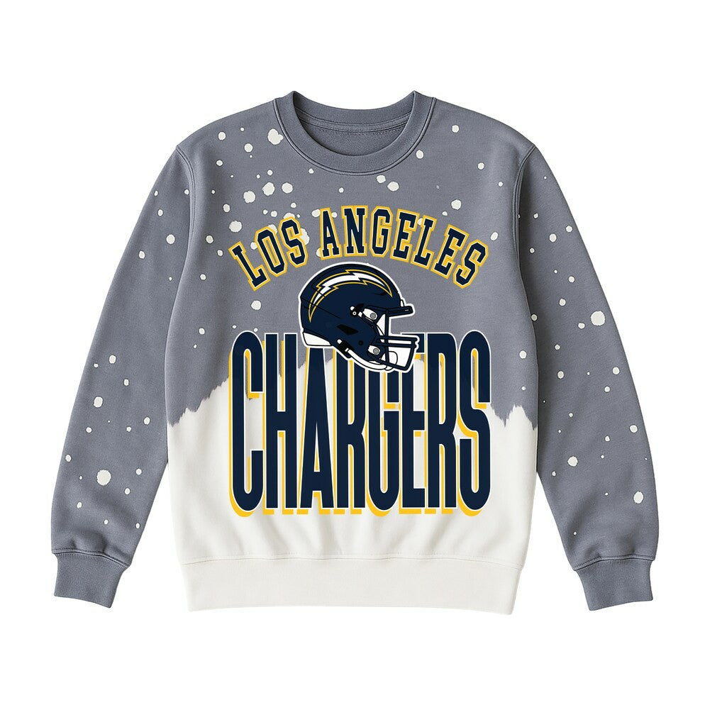 Los Angeles Chargers Gameday Couture Women's Arch Rivals Faded Wash Sweatshirt Gray | NFL