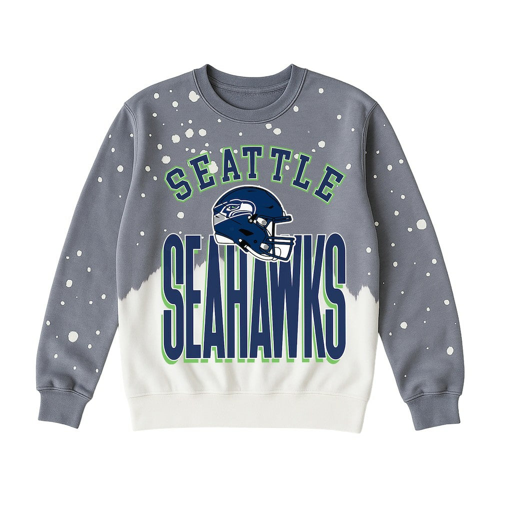 Seattle Seahawks Gameday Couture Women's Arch Rivals Faded Wash Sweatshirt Gray | NFL