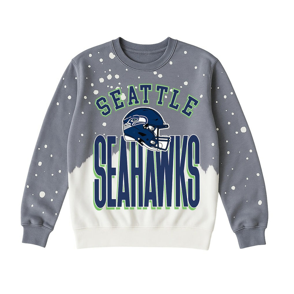 Seattle Seahawks Gameday Couture Women's Arch Rivals Faded Wash Sweatshirt Gray | NFL